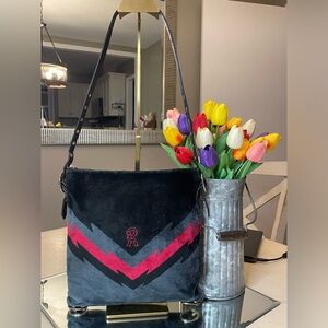 Roberta di Camerino Black, Grey and Red Shoulder Bag